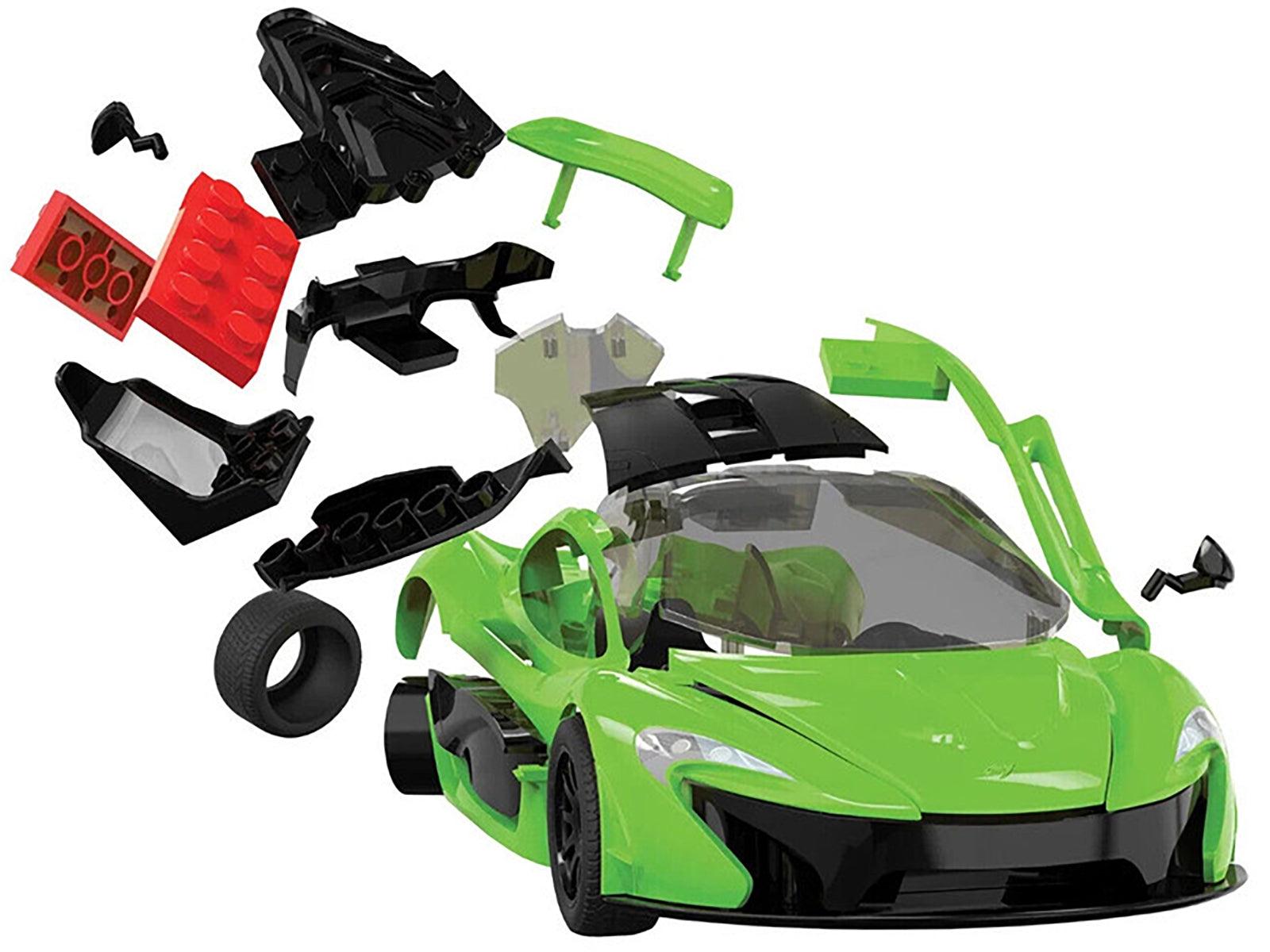 Skill 1 Model Kit Mclaren P1 Green Snap Together Model by Airfix Quickbuild Airfix Quickbuild