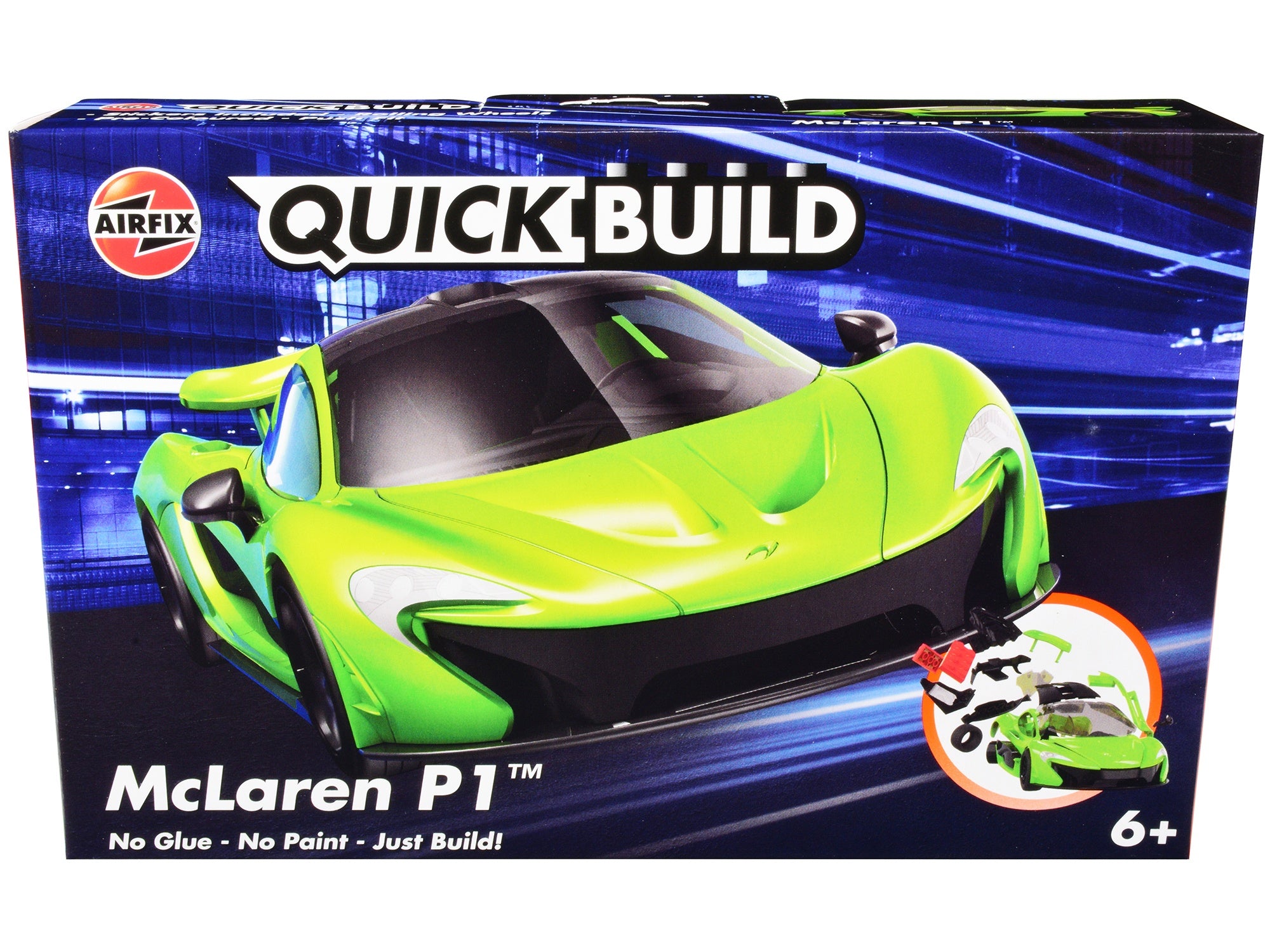 Skill 1 Model Kit Mclaren P1 Green Snap Together Model by Airfix Quickbuild Airfix Quickbuild