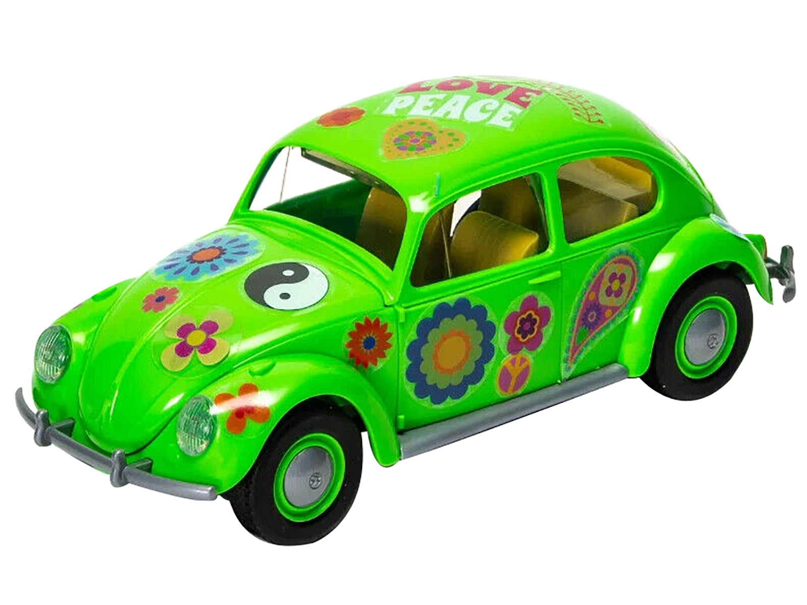 Skill 1 Model Kit Old Volkswagen Beetle Flower Power Snap Together Model by Airfix Quickbuild Airfix Quickbuild