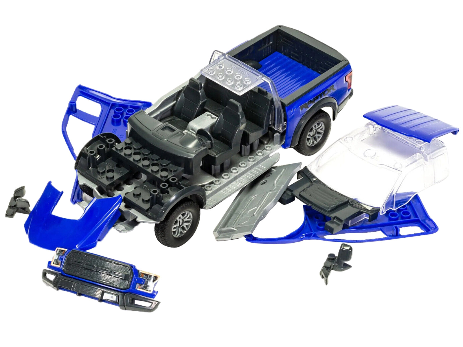 Skill 1 Model Kit Ford F-150 Raptor Blue Snap Together by Airfix Quickbuild Airfix Quickbuild