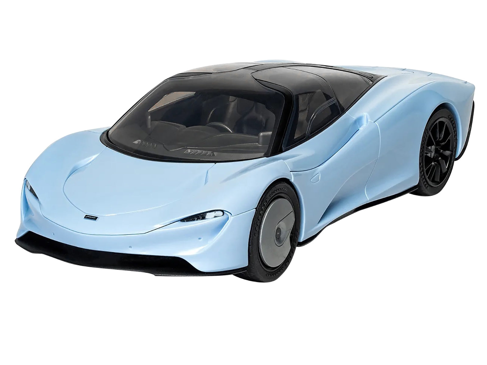 Skill 1 Model Kit McLaren Speedtail Light Blue with Black Top Snap Together Painted Plastic Model Car Kit by Airfix Quickbuild Airfix Quickbuild