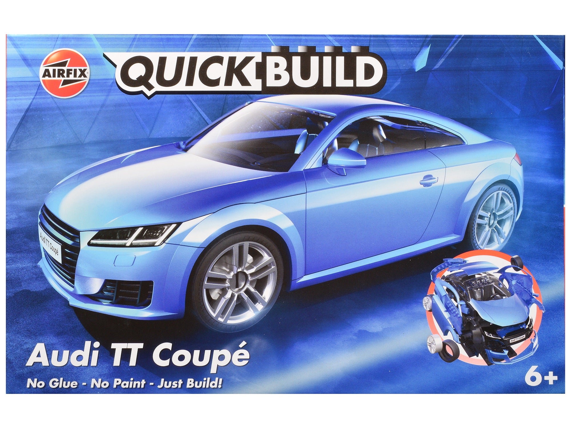 Skill 1 Model Kit Audi TT Coupe Blue Snap Together Snap Together Snap Together Painted Plastic Model Car Kit by Airfix Quickbuild Airfix Quickbuild