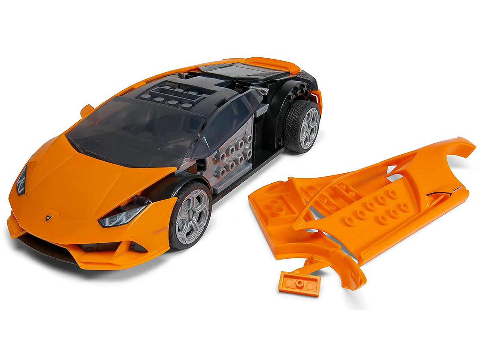 Skill 1 Model Kit Lamborghini Huracan EVO Orange Snap Together Snap Together Painted Plastic Model Car Kit by Airfix Quickbuild Airfix Quickbuild