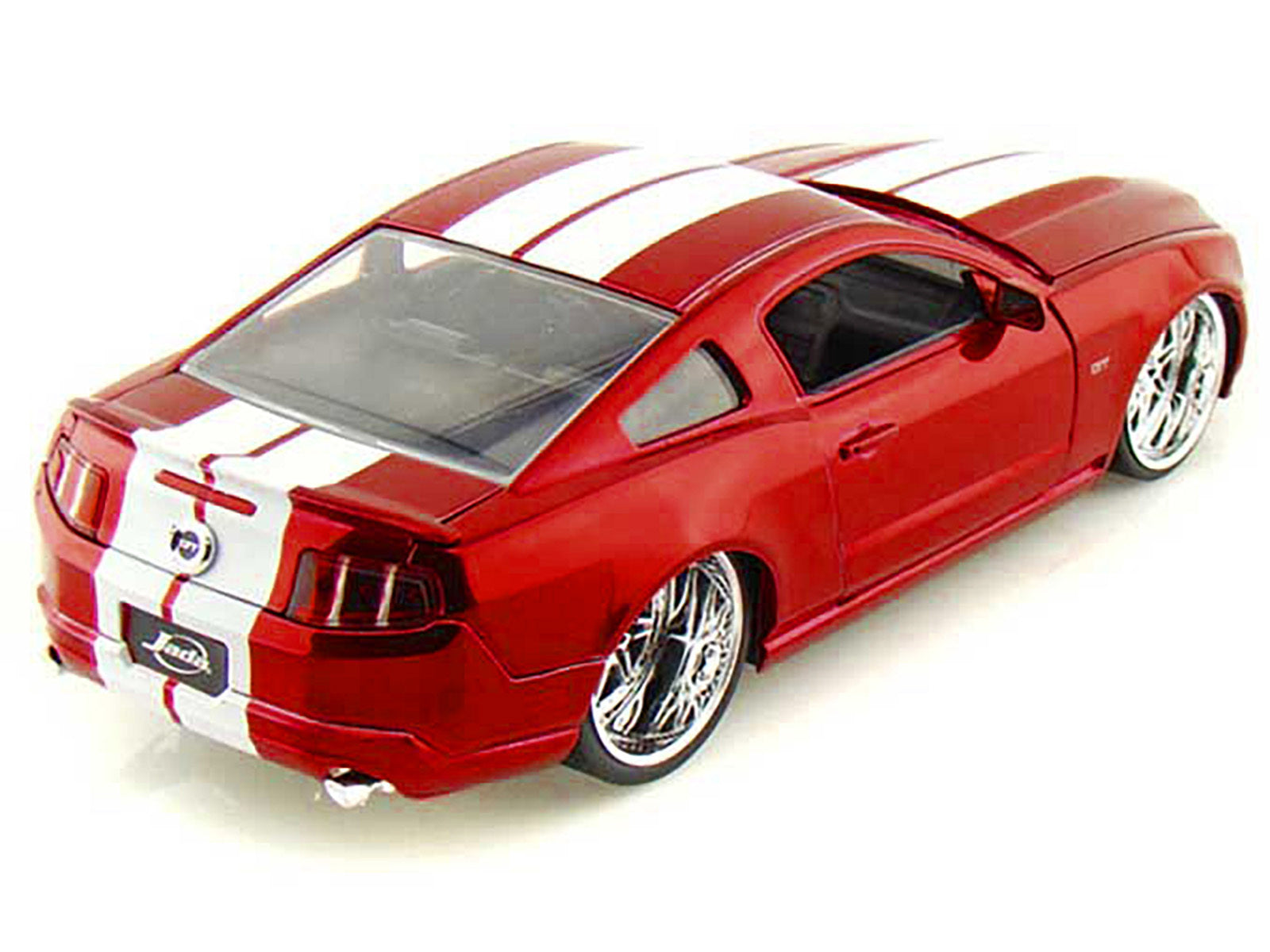 2010 Ford Mustang GT Red Metallic with White Stripes "Bigtime Muscle" Series 1/24 Diecast Model Car by Jada Jada