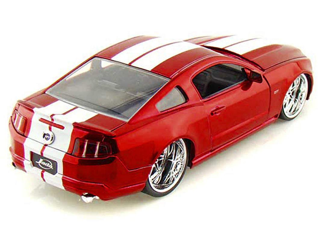 2010 Ford Mustang GT Red Metallic with White Stripes 