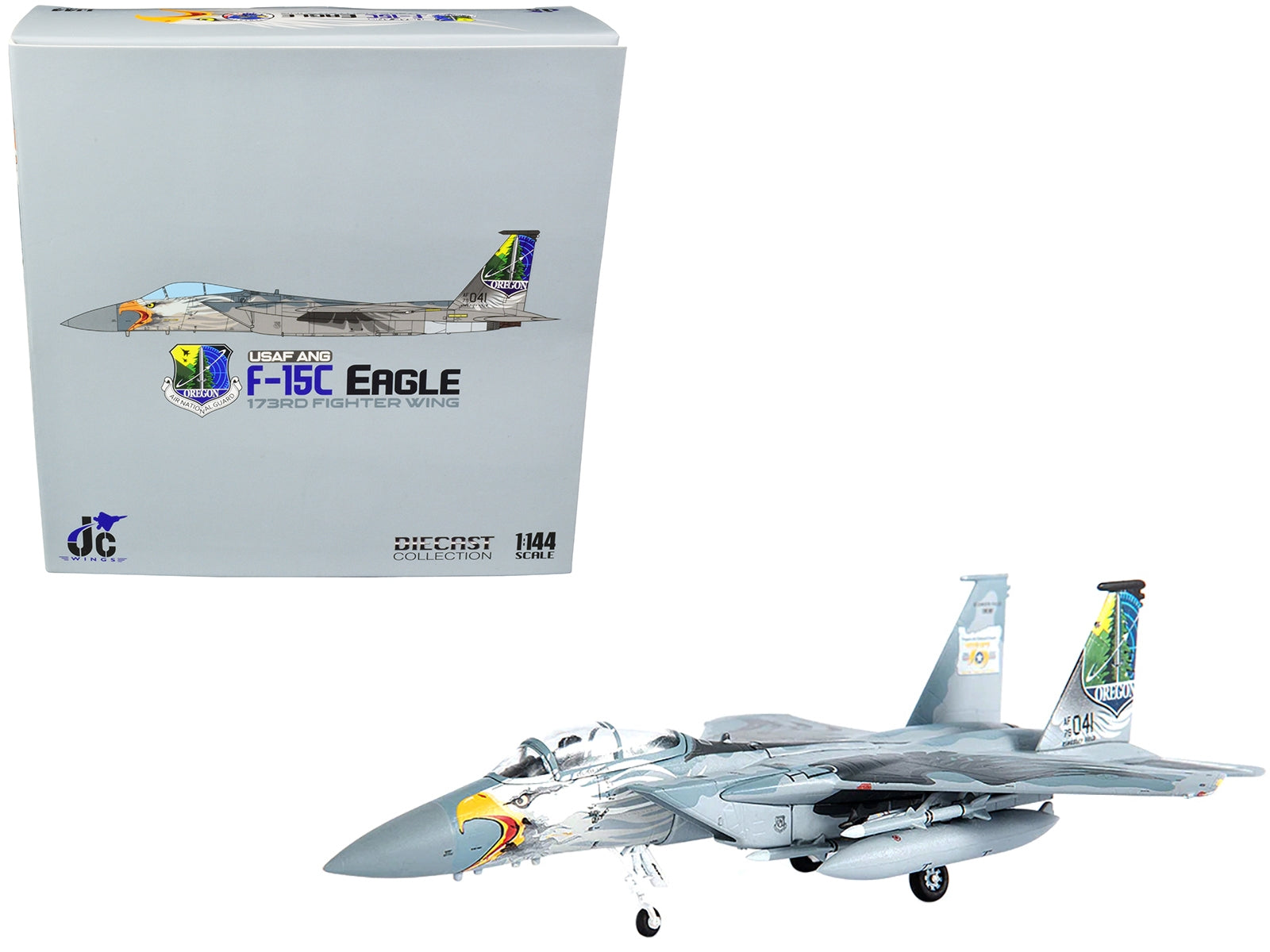 McDonnell Douglas F-15C Eagle Fighter Aircraft US Air Forces "Oregon Air National Guard 173rd Fighter Wing" (2016) Limited Edition to 500 pieces Worldwide 1/144 Diecast Model by JC Wings JC Wings