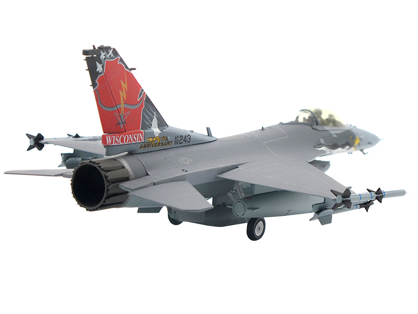 Lockheed F-16C Fighting Falcon Fighter Aircraft "USAF ANG 115th Fighter Wing Wisconsin 70th Anniversary" (2018) 1/72 Diecast Model by JC Wings JC Wings