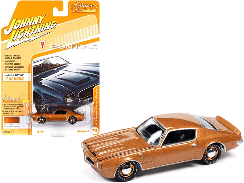 1972 Pontiac Firebird Formula Anaconda Gold Metallic "Classic Gold Collection" Series Limited Edition to 9454 pieces Worldwide 1/64 Diecast Model Car by Johnny Lightning Johnny Lightning