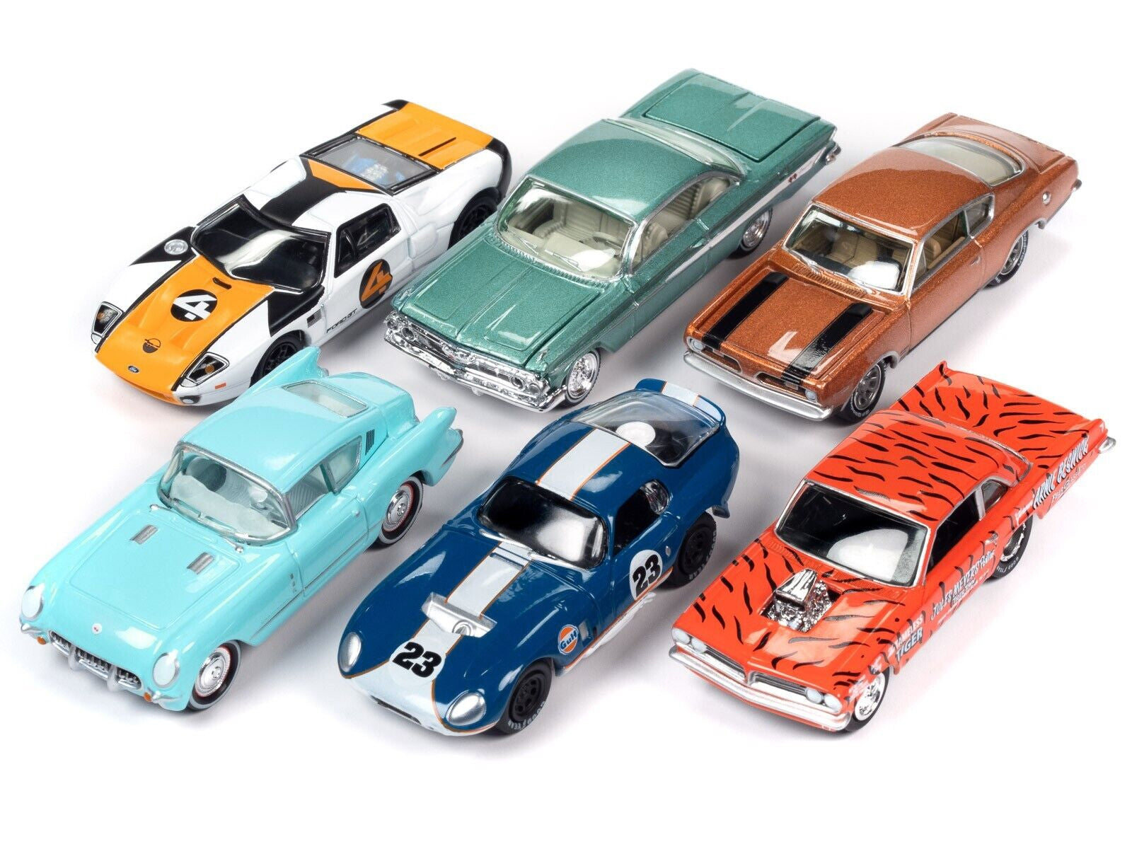 "Classic Gold Collection" 2023 Set B of 6 Cars Release 2 1/64 Diecast Model Cars by Johnny Lightning Johnny Lightning