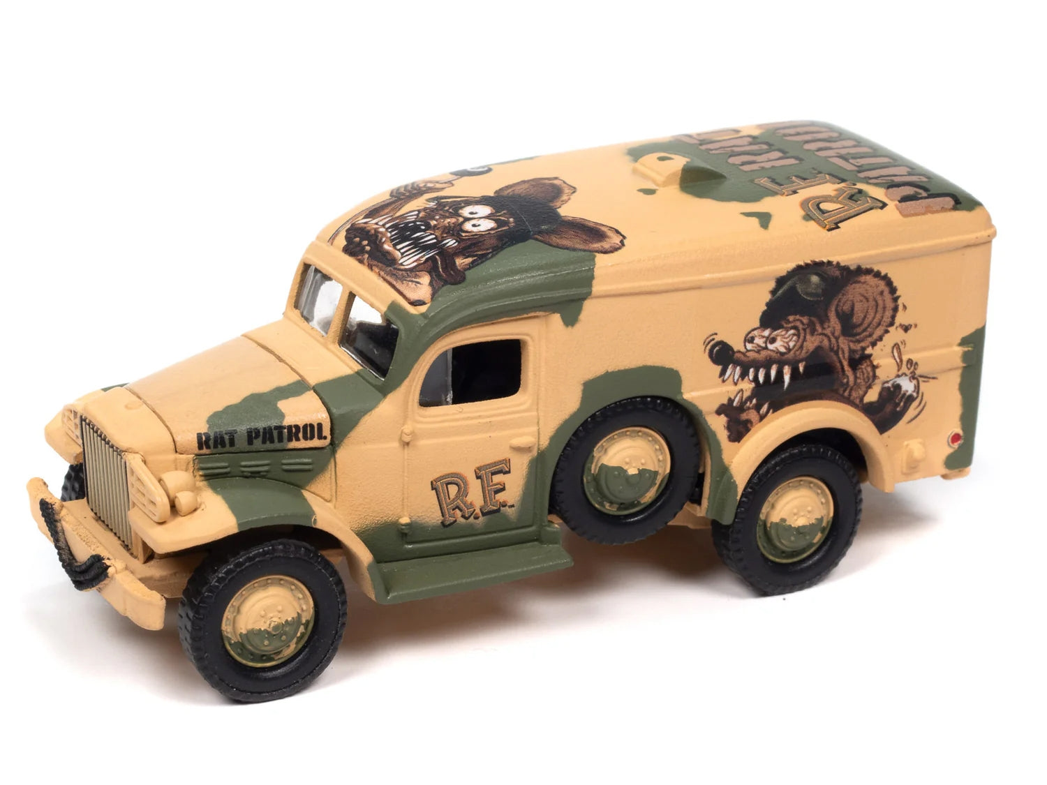 Dodge WC54 Ambulance Desert Camouflage "Rat Fink" "Pop Culture" 2024 Release 2 1/64 Diecast Model Car by Johnny Lightning Johnny Lightning