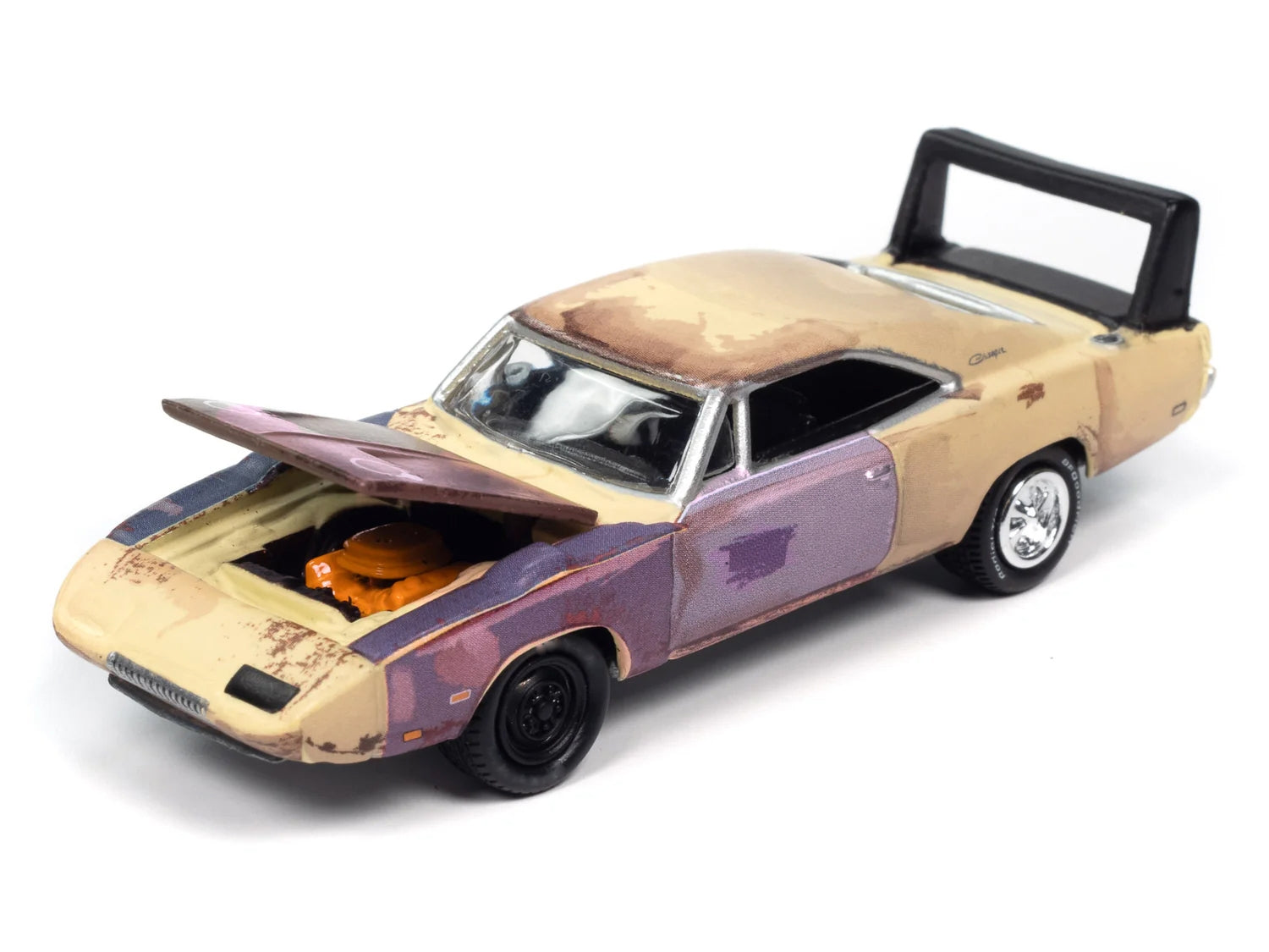 1969 Dodge Charger Daytona Beige (Weathered) "Mystery Matinee" "Pop Culture" 2024 Release 2 1/64 Diecast Model Car by Johnny Lightning Johnny Lightning