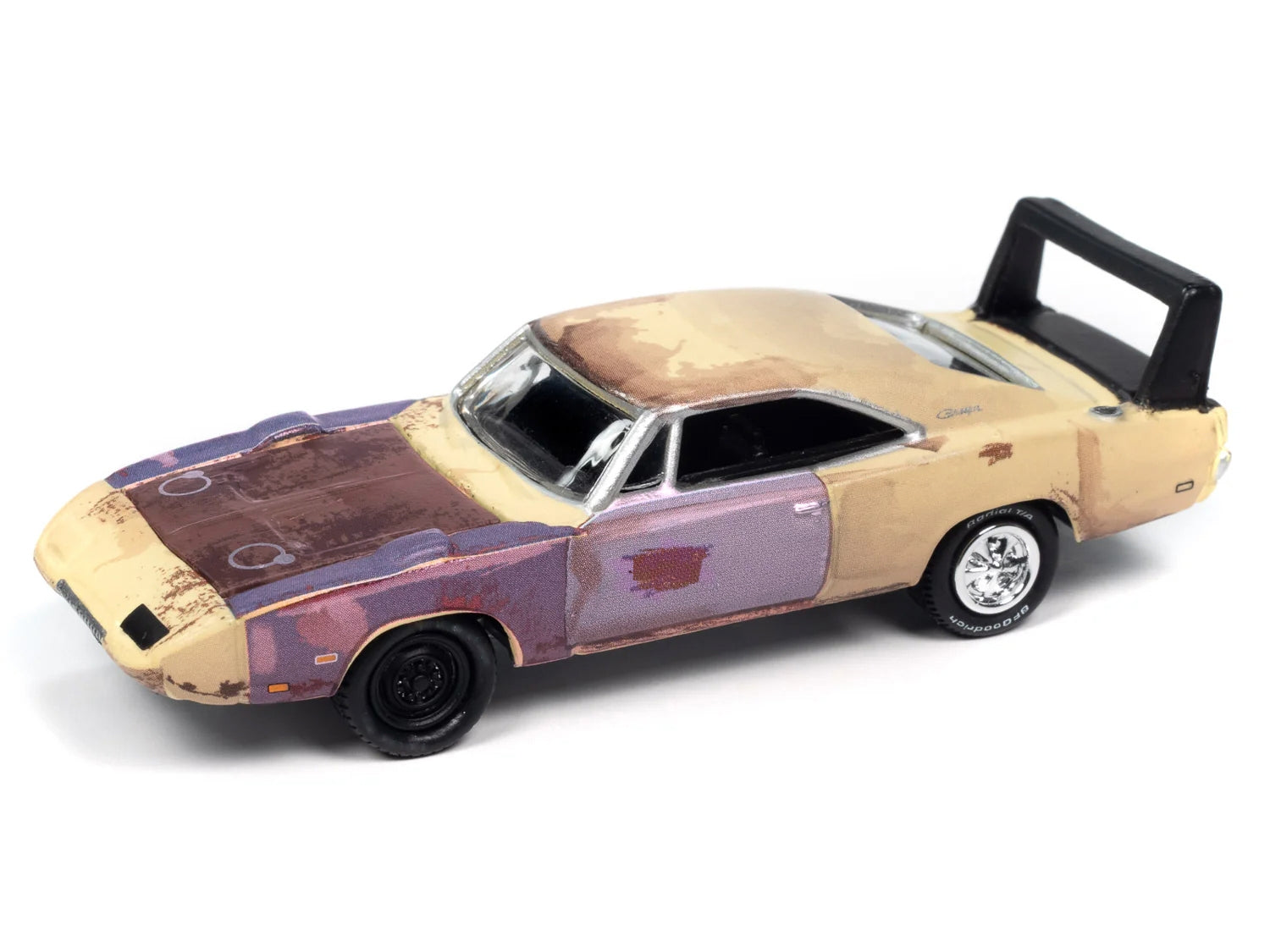 1969 Dodge Charger Daytona Beige (Weathered) "Mystery Matinee" "Pop Culture" 2024 Release 2 1/64 Diecast Model Car by Johnny Lightning Johnny Lightning