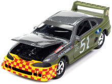 Load image into Gallery viewer, 1990s Ford Mustang Race Car #51 Military Green and Dark Silver Metallic &quot;Old Crows&quot; &quot;24 Hours of Lemons&quot; Limited Edition to 4740 pieces Worldwide &quot;Street Freaks&quot; Series 1/64 Diecast Model Car by Johnny Lightning Johnny Lightning
