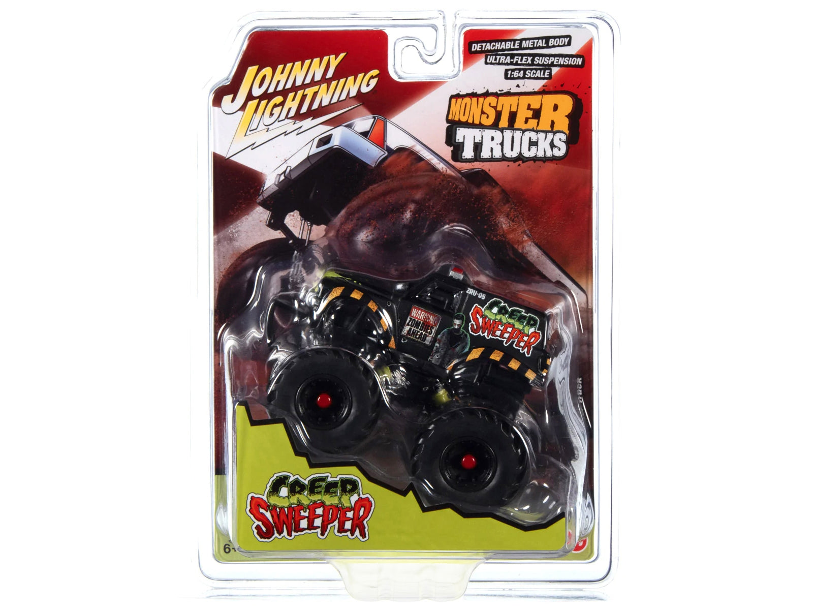 "Creep Sweeper" Monster Truck "Zombie Response Unit" with Black Wheels "Monster Trucks" Series 1/64 Diecast Model by Johnny Lightning Johnny Lightning