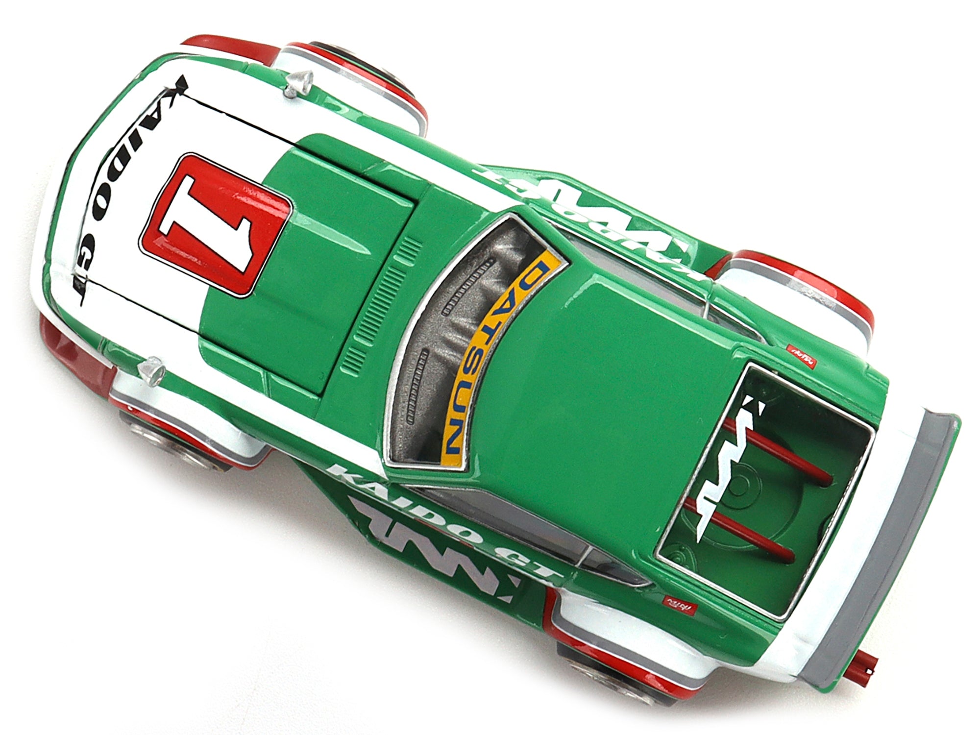 Datsun Fairlady Z Kaido GT V2 RHD (Right Hand Drive) #1 Green with Stripes (Designed by Jun Imai) "Kaido House" Special 1/64 Diecast Model Car by True Scale Miniatures True Scale Miniatures