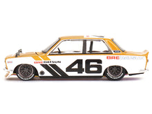 Load image into Gallery viewer, Datsun 510 Street &quot;BRE510 V3&quot; RHD (Right Hand Drive) #46 Gold and White (Designed by Jun Imai) &quot;Kaido House&quot; Special 1/64 Diecast Model Car by True Scale Miniatures True Scale Miniatures
