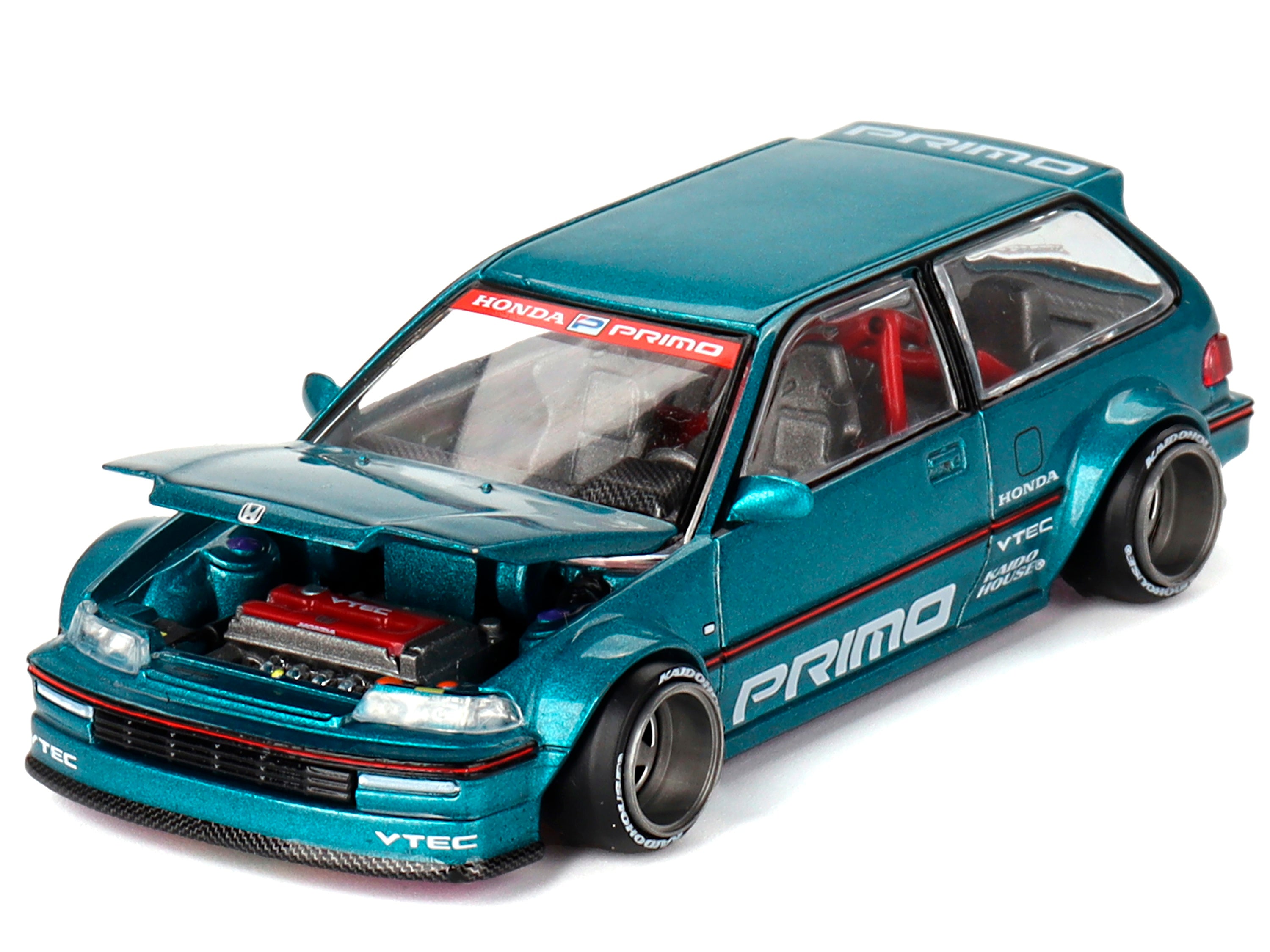 Honda Civic (EF) Kaido Works V1 Blue Metallic (Designed by Jun Imai) "Kaido House" Special 1/64 Diecast Model Car by Mini GT Mini GT