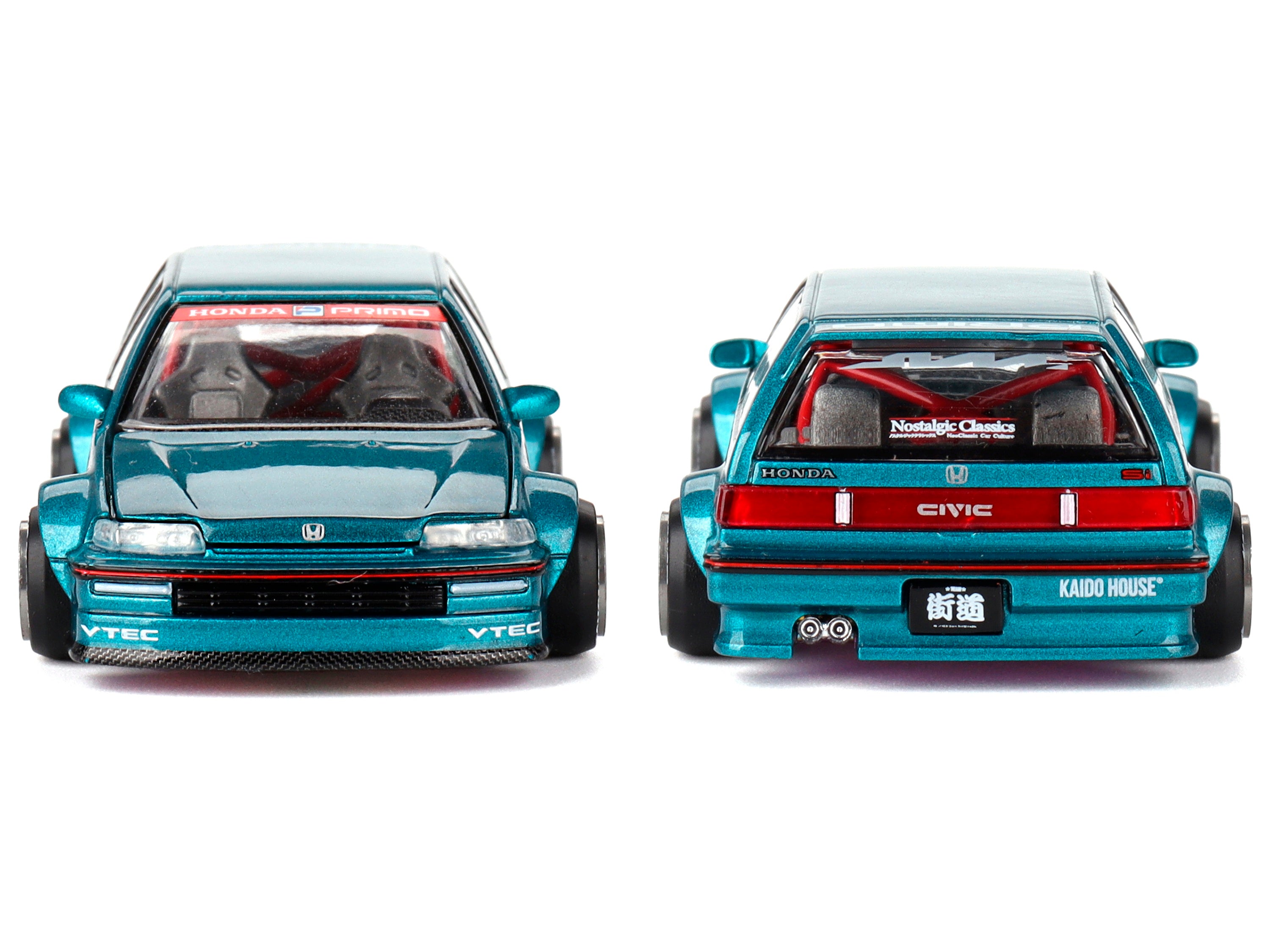 Honda Civic (EF) Kaido Works V1 Blue Metallic (Designed by Jun Imai) "Kaido House" Special 1/64 Diecast Model Car by Mini GT Mini GT