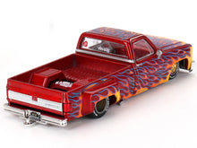 Load image into Gallery viewer, Chevrolet Silverado Dually Pickup Truck &quot;On Fire V1&quot; Red Metallic with Flames and Red Interior (Designed by Jun Imai) &quot;Kaido House&quot; Special 1/64 Diecast Model Car by Mini GT Mini GT
