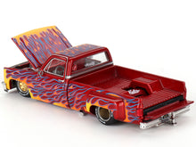 Load image into Gallery viewer, Chevrolet Silverado Dually Pickup Truck &quot;On Fire V1&quot; Red Metallic with Flames and Red Interior (Designed by Jun Imai) &quot;Kaido House&quot; Special 1/64 Diecast Model Car by Mini GT Mini GT
