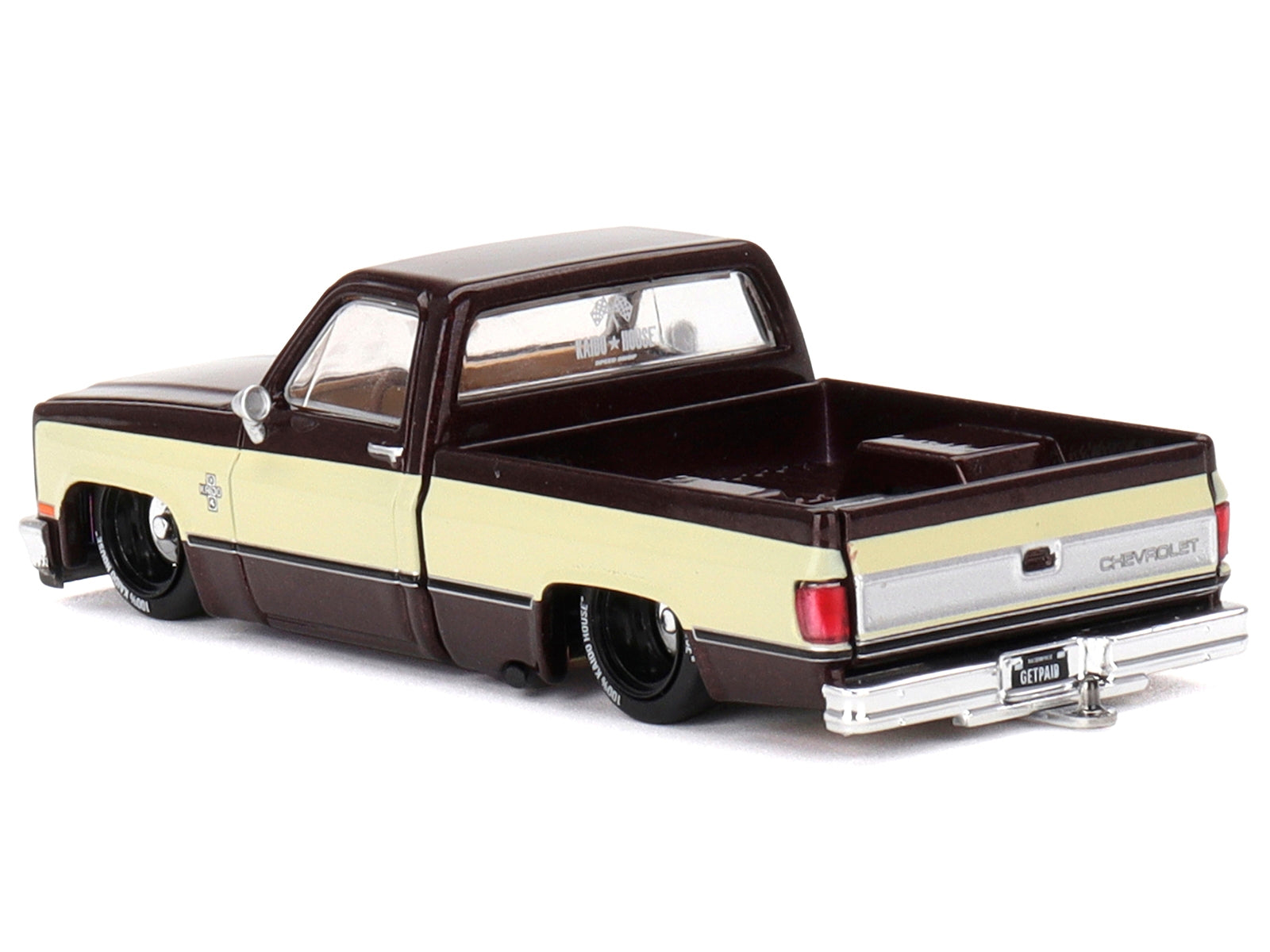 Chevrolet Silverado Pickup Truck "KAIDO Vintage Spec V1" Brown with Cream Sides (Designed by Jun Imai) "Kaido House" Special 1/64 Diecast Model Car by Mini GT Mini GT