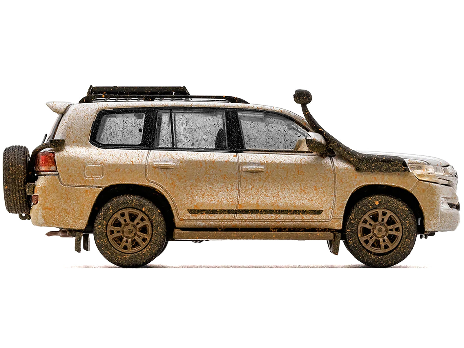 2015 Toyota Land Cruiser (200) Silver Metallic (Dirty Version) with Roof Rack 1/64 Diecast Model Car by GCD GCD