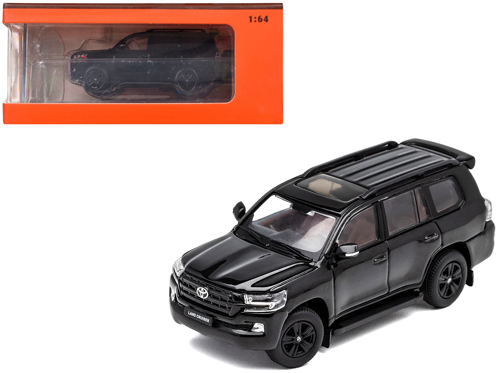 2015 Toyota Land Cruiser (200) Black with Roof Rack 1/64 Diecast Model Car by GCD GCD