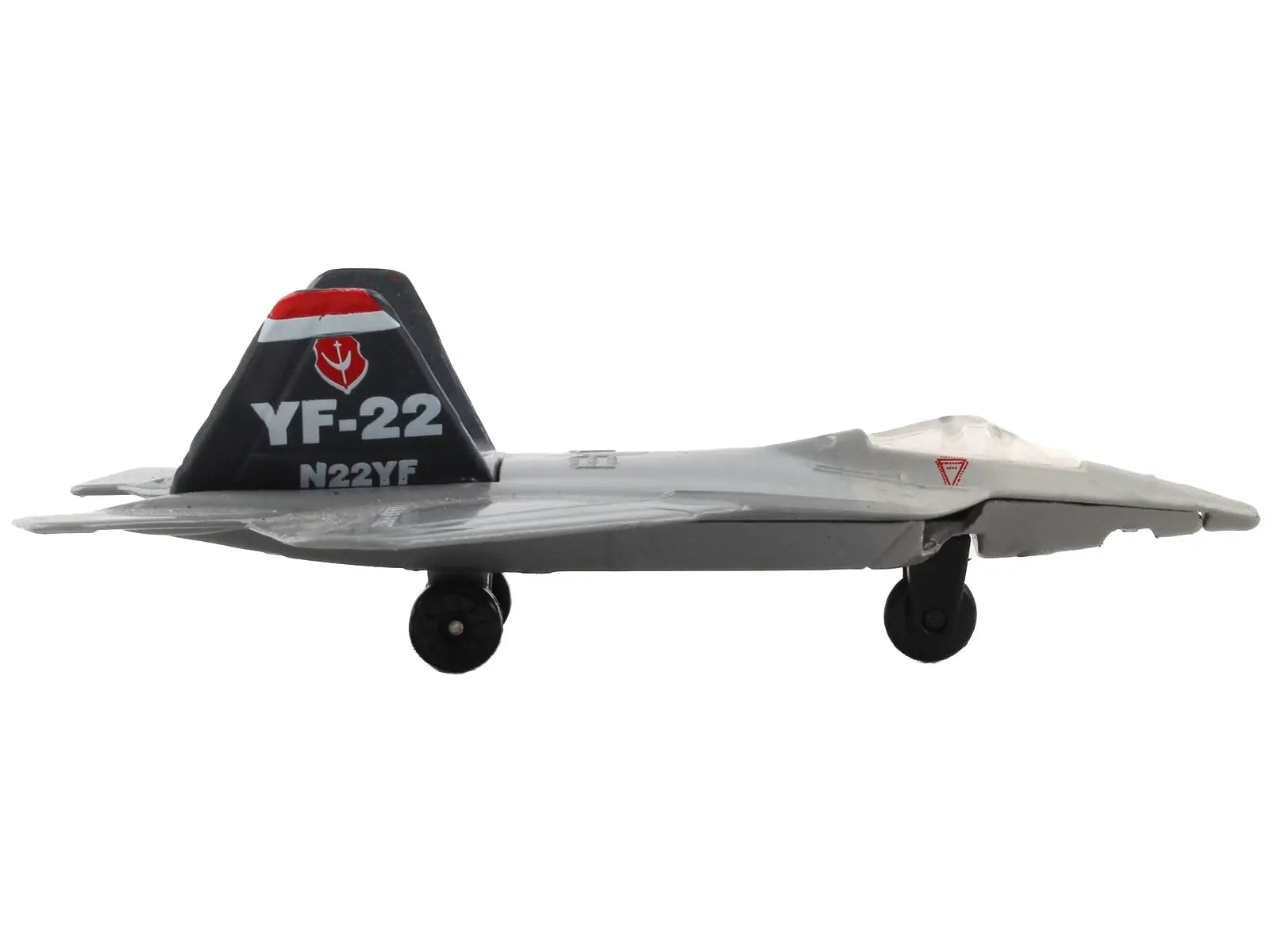 Lockheed Martin F-22 Raptor Stealth Aircraft Gray "United States Air Force YF-22" with Runway Section Diecast Model Airplane by Runway24 Runway24