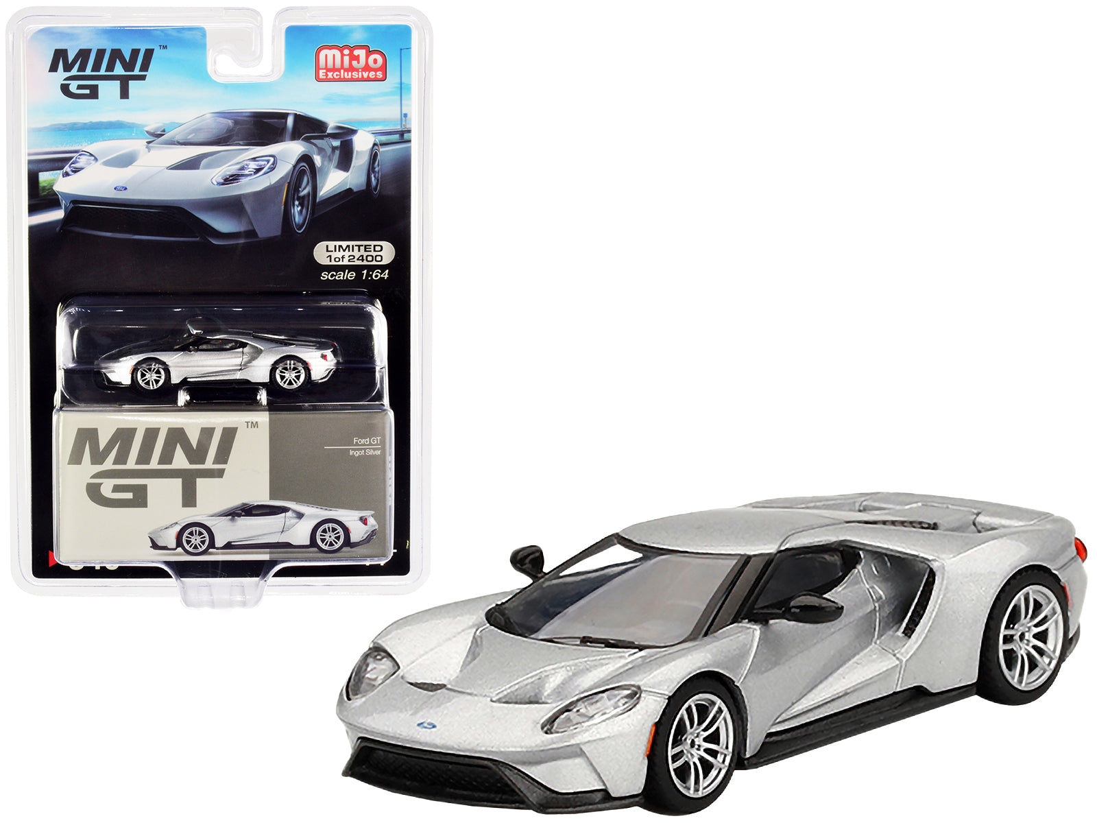 Ford GT Ingot Silver Metallic Limited Edition to 2400 pieces Worldwide 1/64 Diecast Model Car by True Scale Miniatures True Scale Miniatures