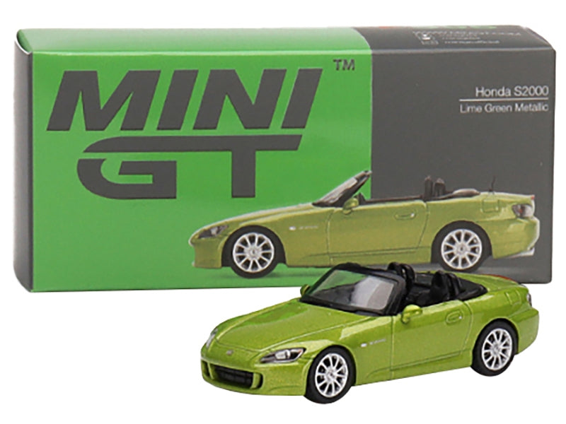 Honda S2000 (AP2) Convertible Lime Green Metallic Limited Edition to 1800 pieces Worldwide 1/64 Diecast Model Car by True Scale Miniatures True Scale Miniatures