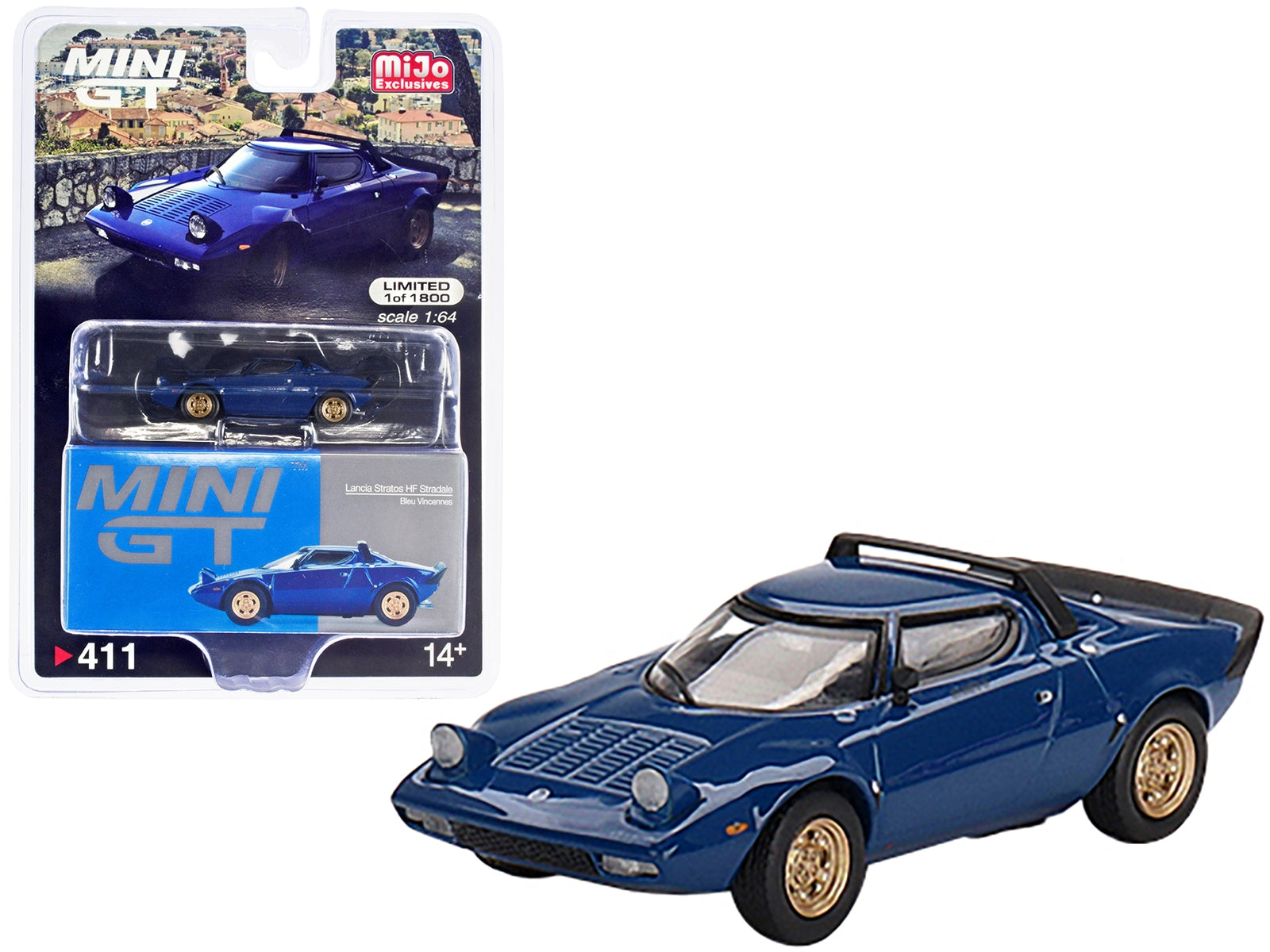 Lancia Stratos HF Stradale Bleu Vincennes Blue Limited Edition to 1800 pieces Worldwide 1/64 Diecast Model Car by True Scale Miniatures True Scale Miniatures