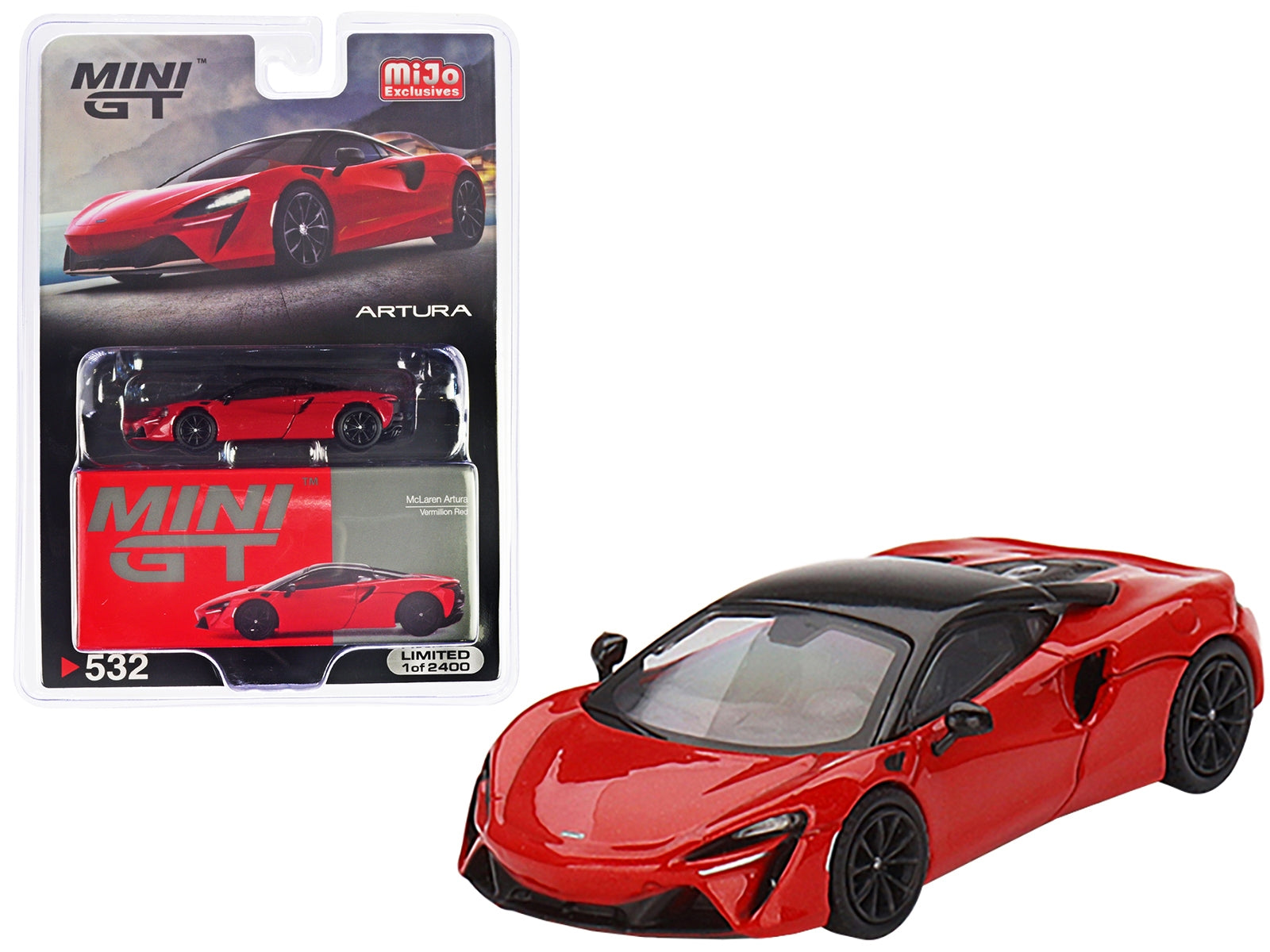 McLaren Artura Vermillion Red with Black Top Limited Edition to 2400 pieces Worldwide 1/64 Diecast Model Car by True Scale Miniatures True Scale Miniatures