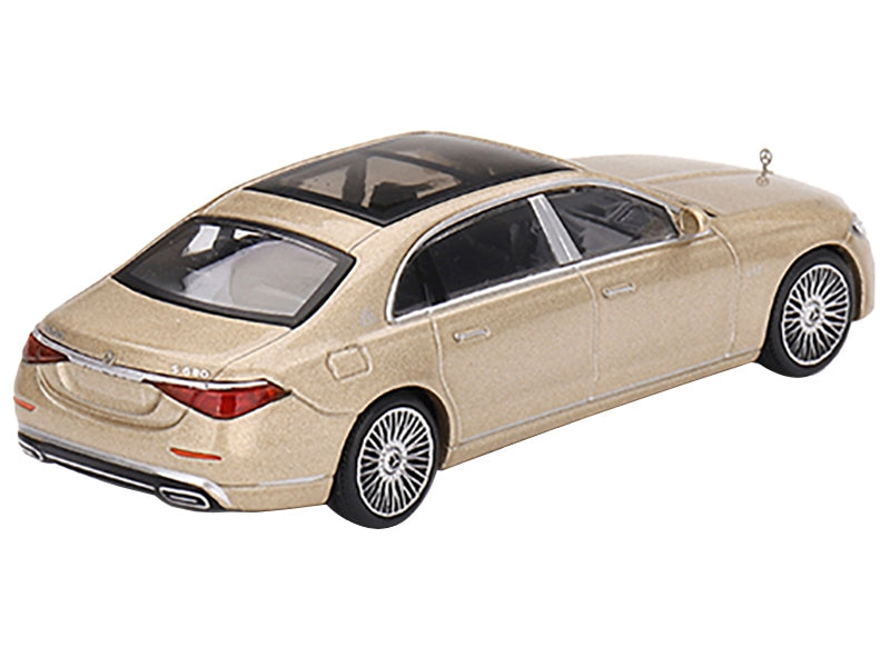 Mercedes-Maybach S680 Champagne Gold Metallic with Sunroof Limited Edition to 2760 pieces Worldwide 1/64 Diecast Model Car by True Scale Miniatures True Scale Miniatures