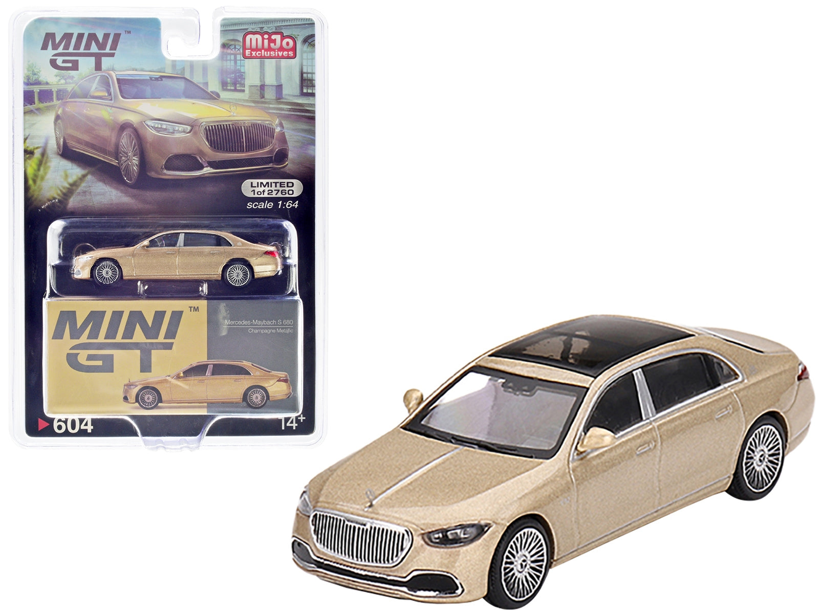 Mercedes-Maybach S680 Champagne Gold Metallic with Sunroof Limited Edition to 2760 pieces Worldwide 1/64 Diecast Model Car by True Scale Miniatures True Scale Miniatures