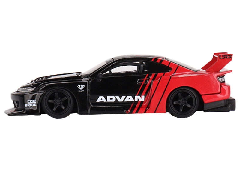 Nissan "LB-Super Silhouette" S15 SILVIA RHD (Right Hand Drive) Red and Black "ADVAN" Limited Edition 1/64 Diecast Model Car by Mini GT Mini GT