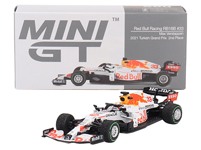 Red Bull Racing RB16B #33 Max Verstappen "Oracle-Honda" 2nd Place Formula One F1 "Turkish GP" (2021) Limited Edition 1/64 Diecast Model Car by Mini GT Mini GT