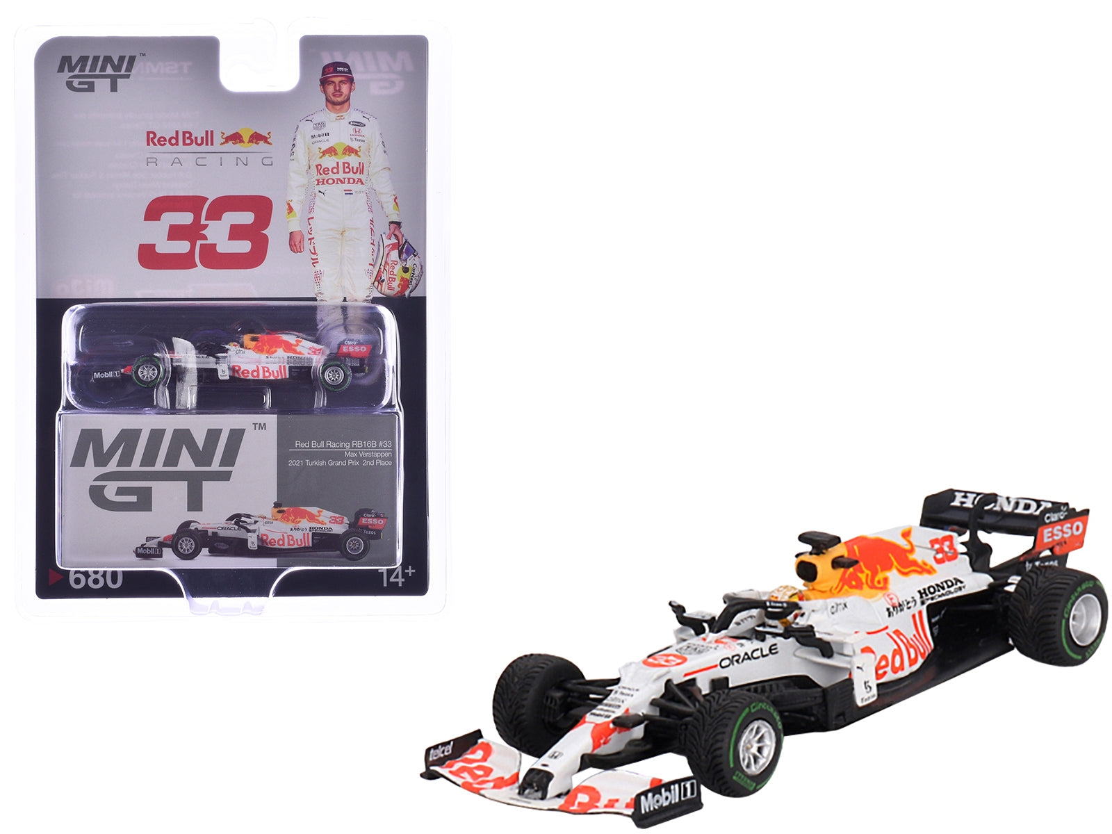 Red Bull Racing RB16B #33 Max Verstappen "Oracle-Honda" 2nd Place Formula One F1 "Turkish GP" (2021) Limited Edition 1/64 Diecast Model Car by Mini GT Mini GT