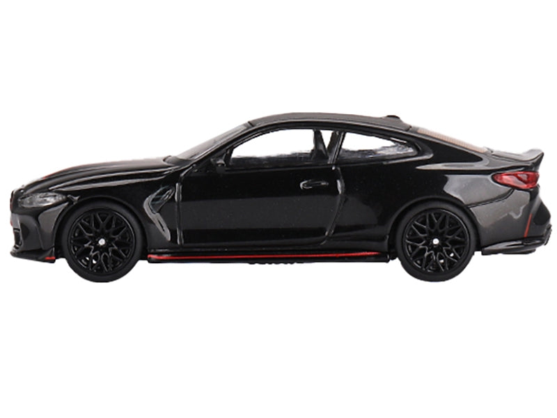 BMW M4 CSL Black Sapphire with Carbon Top and Red Stripes Limited Edition to 2760 pieces Worldwide 1/64 Diecast Model Car by Mini GT Mini GT