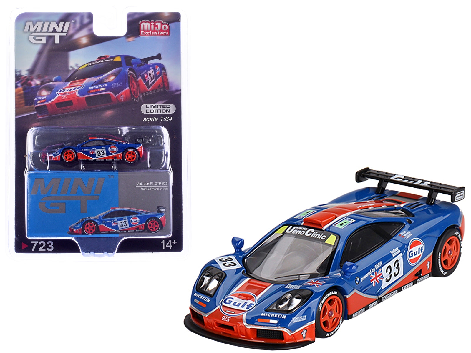 McLaren F1 GTR #33 John Nielsen - Thomas Bscher - Peter Kox "West Competition" "24 Hours of Le Mans" (1996) Limited Edition 1/64 Diecast Model Car by Mini GT Mini GT