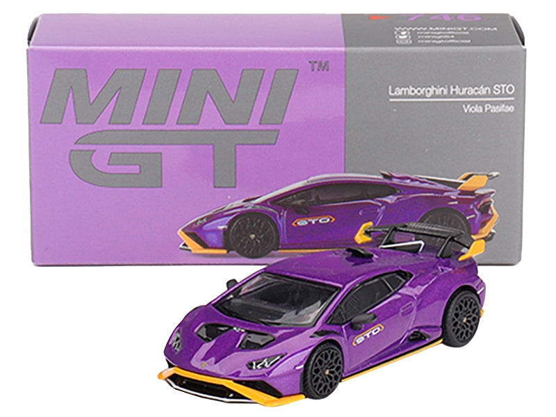 Lamborghini Huracan STO Viola Pasifae Purple Metallic Limited Edition 1/64 Diecast Model Car by Mini GT Mini GT