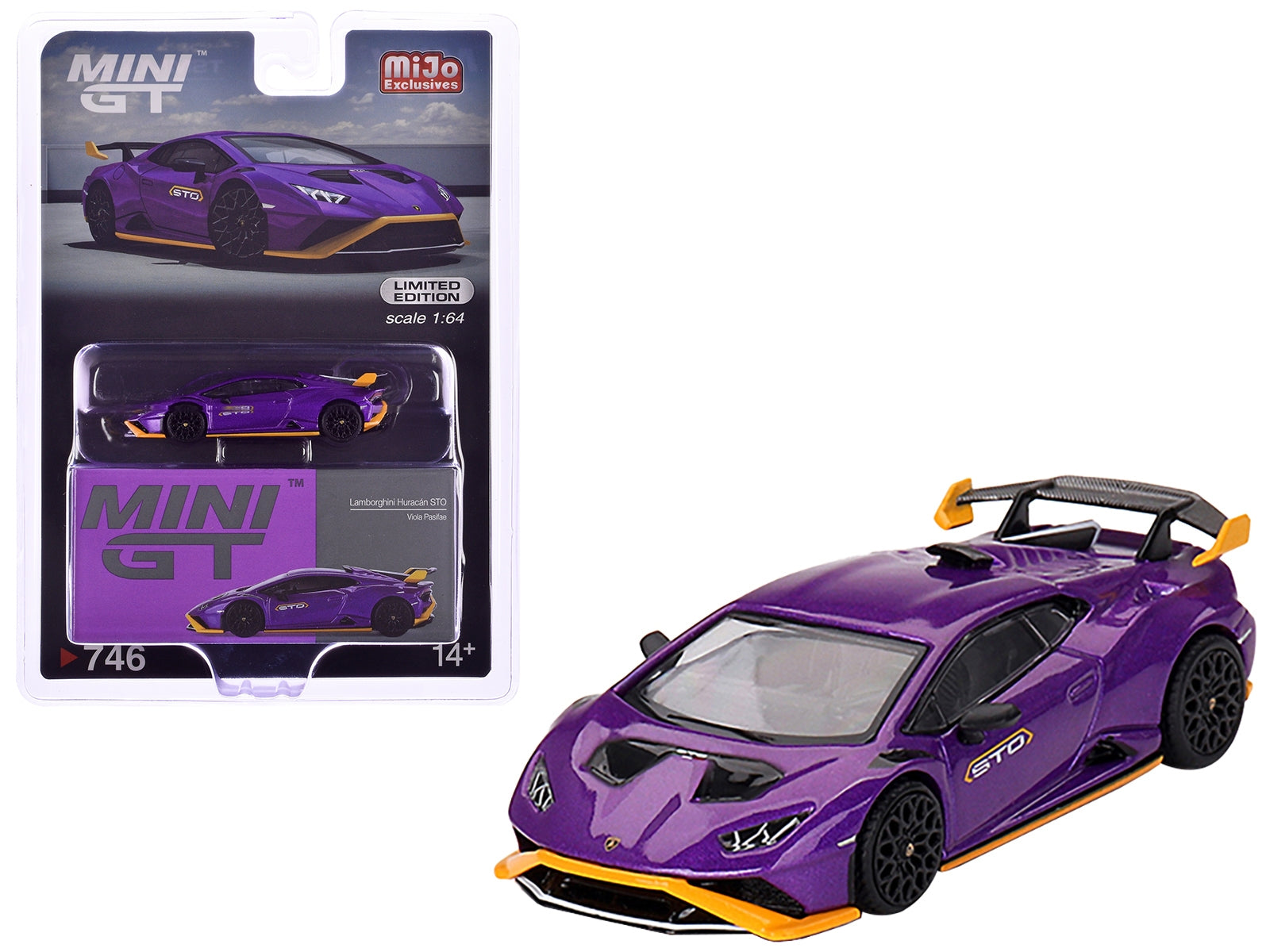 Lamborghini Huracan STO Viola Pasifae Purple Metallic Limited Edition 1/64 Diecast Model Car by Mini GT Mini GT