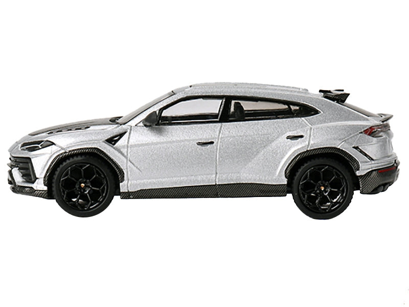 Lamborghini Urus Performante Grigio Nimbus Gray Metallic with Carbon Hood Limited Edition to 5400 pieces Worldwide 1/64 Diecast Model Car by Mini GT Mini GT