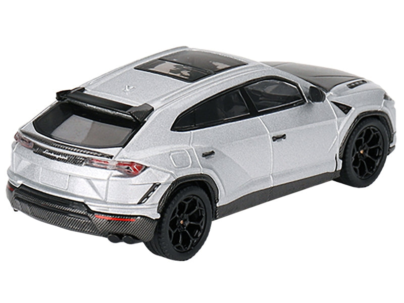 Lamborghini Urus Performante Grigio Nimbus Gray Metallic with Carbon Hood Limited Edition to 5400 pieces Worldwide 1/64 Diecast Model Car by Mini GT Mini GT