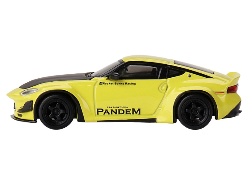 Nissan Z "Pandem" Ikazuchi Yellow with Carbon Hood Limited Edition to 4800 pieces Worldwide 1/64 Diecast Model Car by Mini GT Mini GT