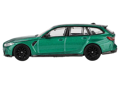 BMW M3 Competition Touring Isle of Man Green Metallic with Black Top Limited Edition to 3600 pieces Worldwide 1/64 Diecast Model Car by Mini GT Mini GT