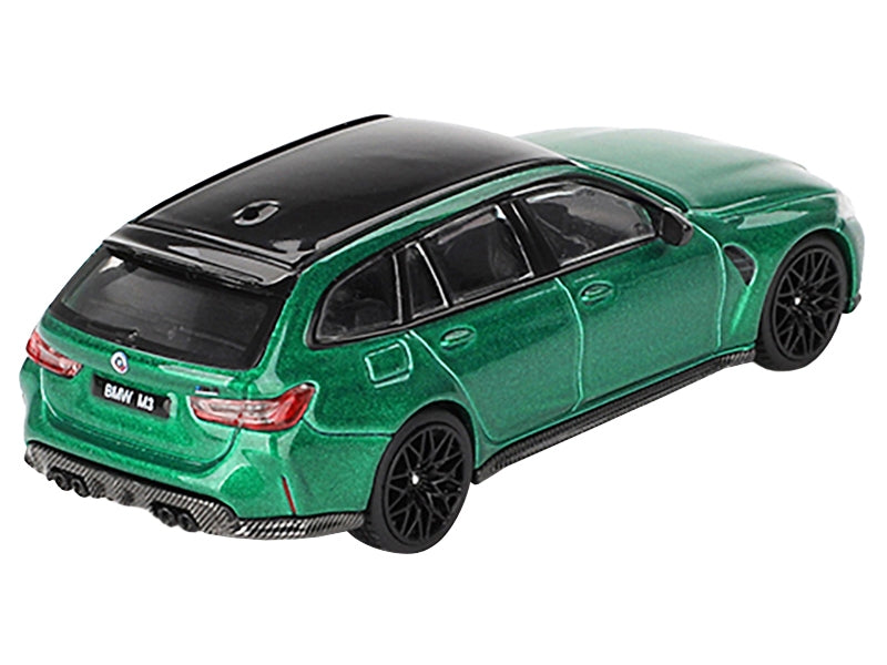 BMW M3 Competition Touring Isle of Man Green Metallic with Black Top Limited Edition to 3600 pieces Worldwide 1/64 Diecast Model Car by Mini GT Mini GT