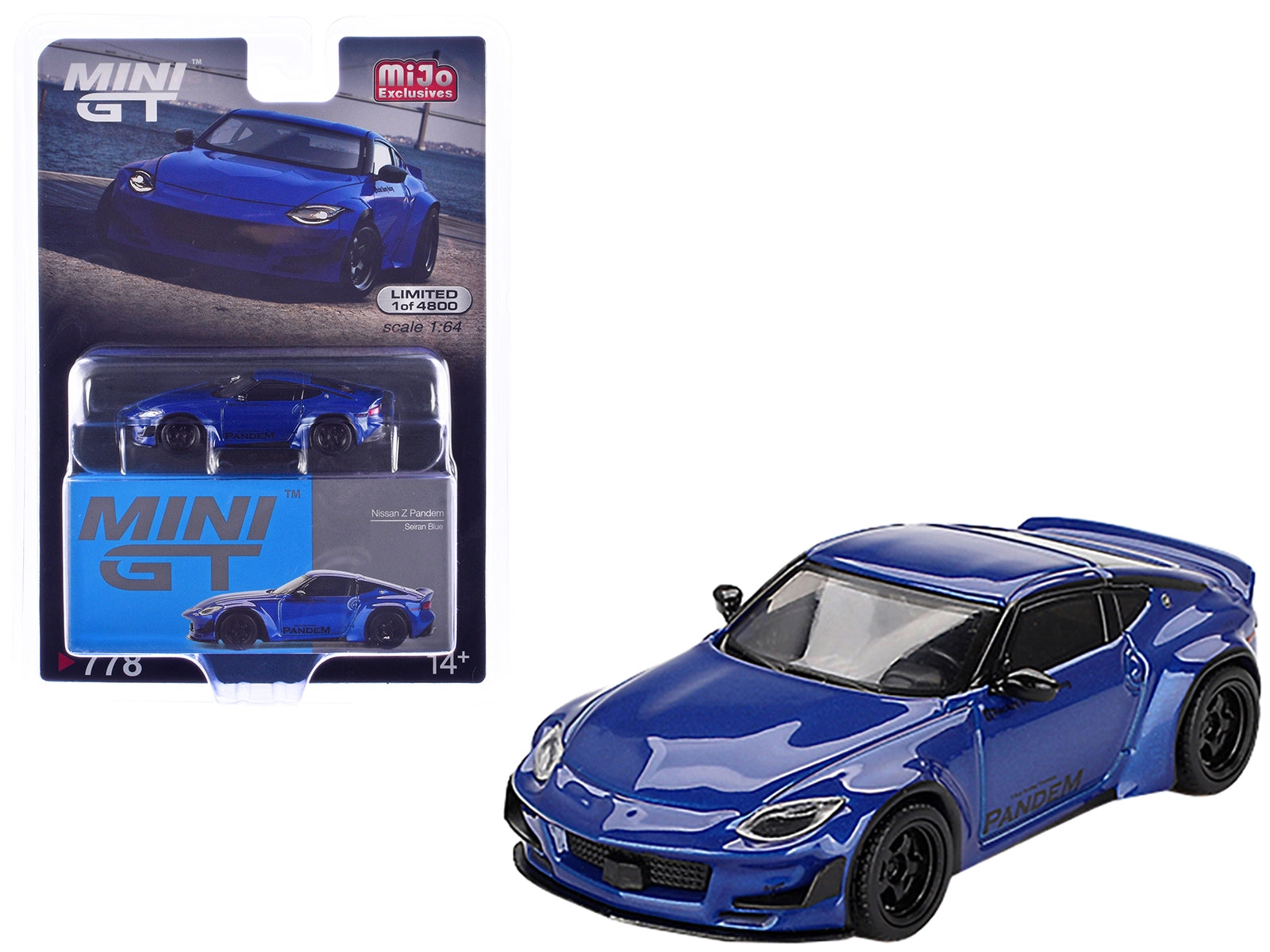 Nissan Z "Pandem" Seiran Blue Metallic Limited Edition to 4800 pieces Worldwide 1/64 Diecast Model Car by Mini GT Mini GT