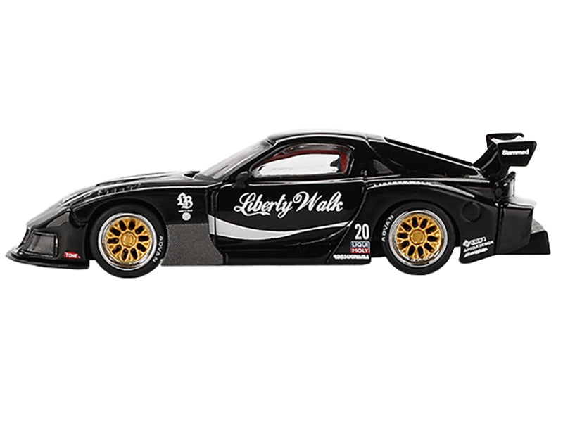 Mazda RX-7 LB-Super Silhouette #20 "Liberty Walk" Black Limited Edition 1/64 Diecast Model Car by Mini GT Mini GT