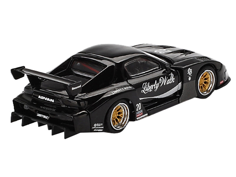 Mazda RX-7 LB-Super Silhouette #20 "Liberty Walk" Black Limited Edition 1/64 Diecast Model Car by Mini GT Mini GT