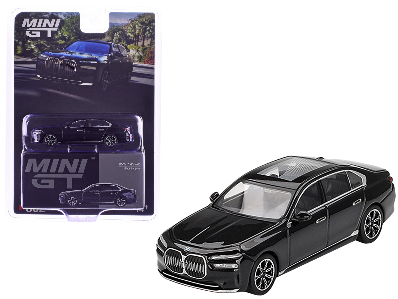 BMW i7 xDrive60 Black Sapphire Limited Edition 1/64 Diecast Model Car by Mini GT Mini GT